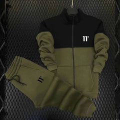 11-Degree Contrast Jacket Style 2-Pcs Premium Quality Winter Tracksuit. MWTS-505