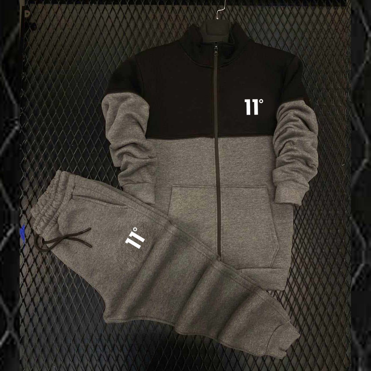 11-Degree Contrast Jacket Style 2-Pcs Premium Quality Winter Tracksuit. MWTS-505