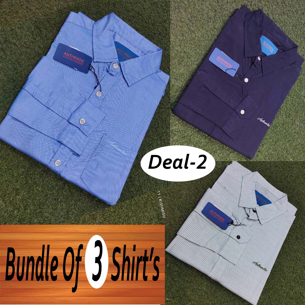 Bundle Of 3 Authentic Branded Pocket Style Formal Shirt's.