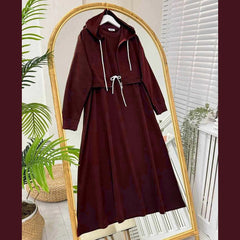 Drop Shoulder Short Hooded Maxi Style 2-Pcs Winter Co-Ord Set. WWTS-16